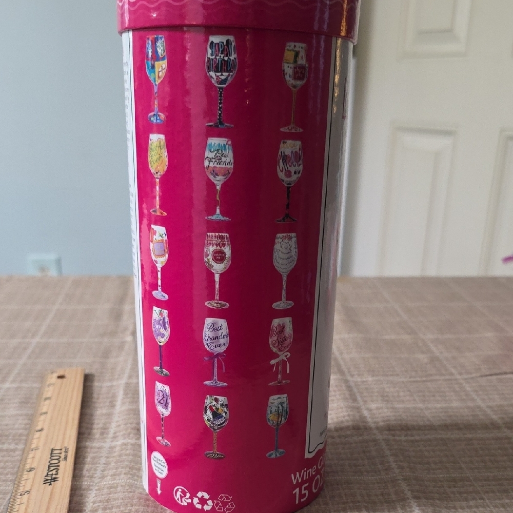 Lolita Happy 70th Birthday Wine Glass - Gold and Pink Accents - Picture 12 of 12